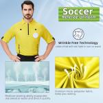 CUTIEHON Soccer Referee Jersey, Short Sleeve Official Pro Referee Shirt, Featuring a Badge Holder & Pockets
