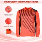 Vizari Arroyo Adult Soccer Goalie Jersey | Lightweight Goalkeeper Jersey with Padded Long Sleeve for Men and Women, (Orange/Navy,Medium)