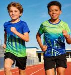 Lovekider Neon Tshirts for Boys Kids Size 9-10 Rash Guard Quick Dry Athletic Tee Shirts 9-10 Years Kids Activewear Boys' Soccer Jerseys