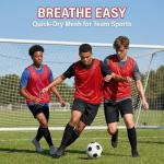 Red Pinnies Soccer Pennies - Set of 6 Team Practice Jersey for Child Youth Teen Adult,Pennies for Sports Youth,Nylon Large Mesh Lightweight Scrimmage Vest