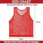 Red Pinnies Soccer Pennies - Set of 6 Team Practice Jersey for Child Youth Teen Adult,Pennies for Sports Youth,Nylon Large Mesh Lightweight Scrimmage Vest