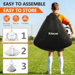 Soccer goal, Kids Soccer Goals for Backyard Set of 2, 4 x 3ft Soccer Net Training Equipment, Pop Up Toddler Soccer Goal for Outdoor Indoor Sports Games with Soccer Ball, Ladder, Cones, Targets (Black)