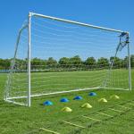 Soccer Goals for Backyard Soccer Goal 12x6 Big 10x6.5 8x6 6x4FT Soccer Goals for Youth Adults and Kids Large Metal 2" Goal Post with Agility Ladder and Target Net Soccer Cones Practice Equipment