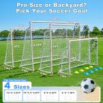 Soccer Goals for Backyard Soccer Goal 12x6 Big 10x6.5 8x6 6x4FT Soccer Goals for Youth Adults and Kids Large Metal 2" Goal Post with Agility Ladder and Target Net Soccer Cones Practice Equipment