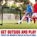 NET PLAYZ 4ftx3ft Easy Fold-Up Portable Training Soccer Goal, 36"D x 48"W x 36"H, Set of 2