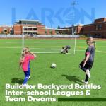 Soccer Goal 12×6 – Larkon – Backyard, Training and Tournament Size – Durable Rust-Free Guarantee Steel Frame for Kids and Adults – with Net, Cones, Storage Bag, Stakes and Easy Assembly