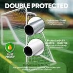 Soccer Goal 12×6 – Larkon – Backyard, Training and Tournament Size – Durable Rust-Free Guarantee Steel Frame for Kids and Adults – with Net, Cones, Storage Bag, Stakes and Easy Assembly