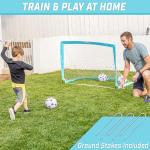 GoSports Team Tone 4 ft x 3 ft Portable Soccer Goal for Kids - Pop Up Net for Backyard - Light Blue