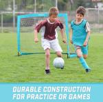 GoSports Team Tone 4 ft x 3 ft Portable Soccer Goal for Kids - Pop Up Net for Backyard - Light Blue