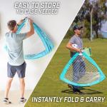 GoSports Team Tone 4 ft x 3 ft Portable Soccer Goal for Kids - Pop Up Net for Backyard - Light Blue