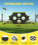 PodiuMax 16X7 FT Soccer Goal Target Net with 10 Highlighted Scoring Zones, Portable Soccer Field Equipment, Backyard Shooting Training Football Goal Net