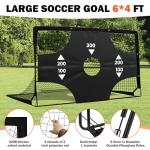 Fololicx Soccer Goals for Backyard, 2 of 6x4ft Kids Soccer Net Training Equipment Track Field Race Hurdles, Portable Pop Up Toddler Soccer Goal with Soccer Ball, Scoring Target Cloth, and Cones