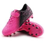 Brooman Kids Firm Ground Soccer Cleats - Fuchsia Black