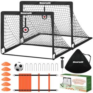 Bearwill Kids Soccer Goals Set of 2, 4x3ft