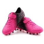 Brooman Kids Firm Ground Soccer Cleats - Fuchsia Black