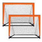 Theresduet 2 Pack Portable 4' x 3' Kids Soccer Goals