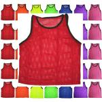 12 Pack Red Sports Pinnie Training Vests