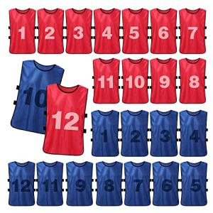 24 Pack Team Soccer Pinnies Vests for Practice