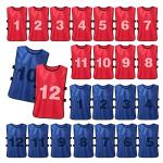 24 Pack Team Soccer Pinnies Vests for Practice