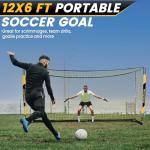 MangoStar 12X6 FT Portable Soccer Goal with Carry Bag
