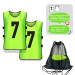 PULUOMASI 12-Pack Soccer Training Vests - Green XL