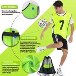 PULUOMASI 12-Pack Soccer Training Vests - Green XL