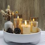 Flameless LED Candles with Remote - Gold Set