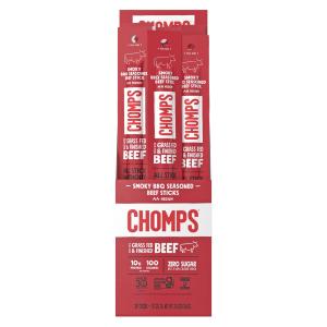 Chomps Smoky BBQ Grass-Fed Beef Jerky Sticks