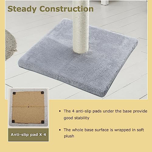 Standard Cat Scratching Post with Soft Plush Gray