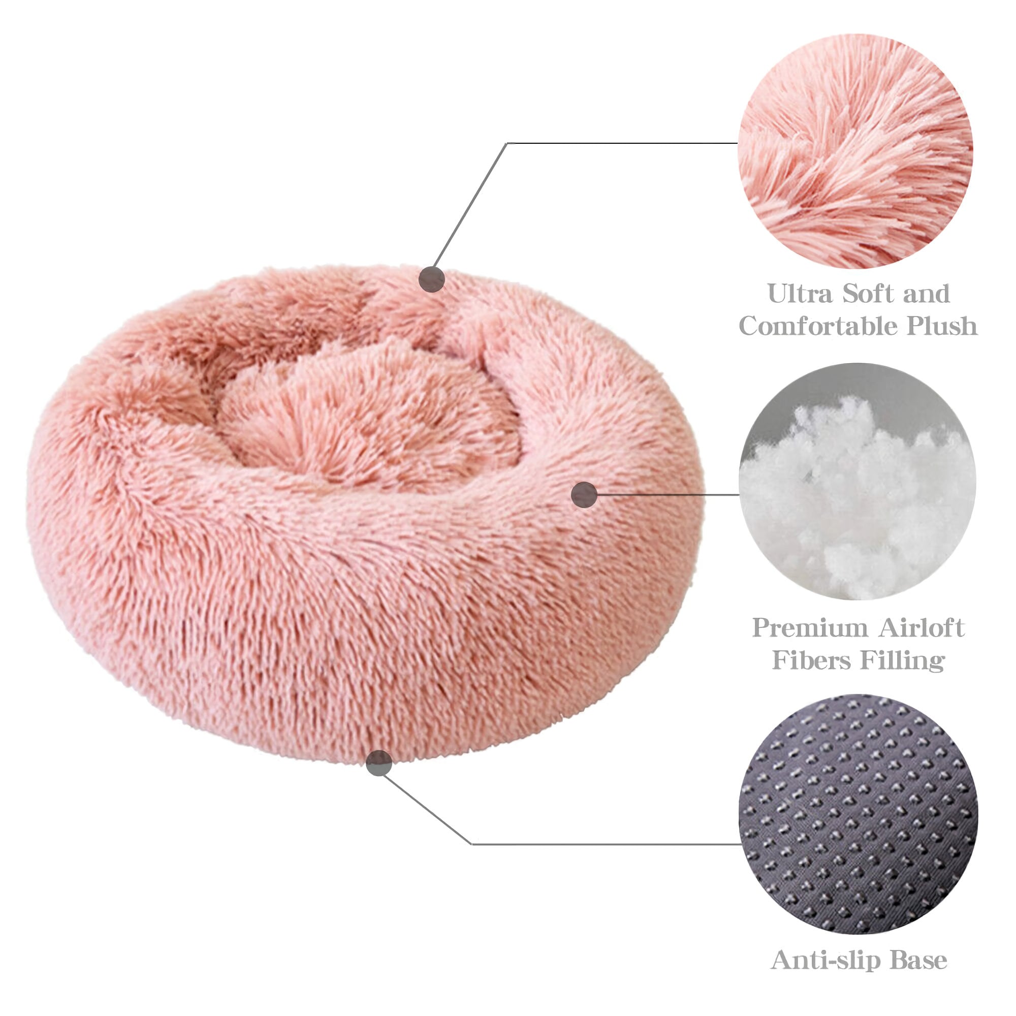 Soft Donut Pet Bed: Cozy & Calming for Cats