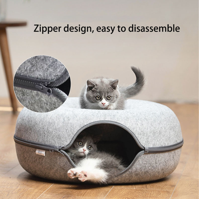 Interactive Cat Tunnel and Bed for Playtime