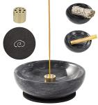 Fasolahome Black Marble Incense Burner for Meditation