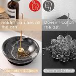 Fasolahome Black Marble Incense Burner for Meditation