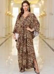 Floral Print Plus Size V-Neck Kaftan Dress
