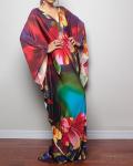 Colorful Floral Plus Size Kaftan Beach Dress