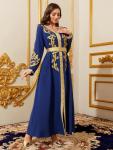 Royal Blue Embroidered Kaftan Maxi Dress