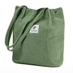 Matcha Green Corduroy Tote Bag for Women