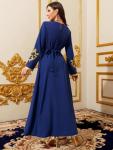 Royal Blue Embroidered Kaftan Maxi Dress