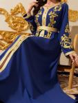 Royal Blue Embroidered Kaftan Maxi Dress