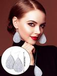 Silver Glitter Jewelry Set for Women - 4 Pcs