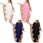 Pink Floral Moroccan Kaftan Dress for Women