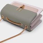 Cute Color-Block Leather Crossbody Bag for Women