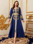 Royal Blue Embroidered Kaftan Maxi Dress