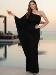 KOH KOH Off the Shoulder Black Maxi Kaftan