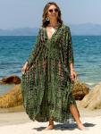 Plus Size V-Neck Batwing Beach Kaftan Dress