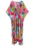 Moss Rose V Neck Kaftan Summer Cover-Up Dresses