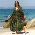 Plus Size V-Neck Batwing Beach Kaftan Dress