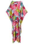 Moss Rose V Neck Kaftan Summer Cover-Up Dresses