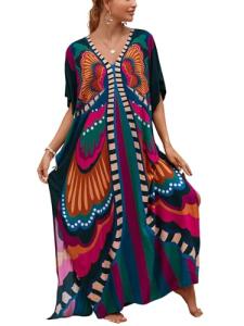 Plus Size Kaftan Dress Beach Cover-Up Maxi