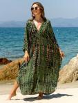 Plus Size V-Neck Batwing Beach Kaftan Dress